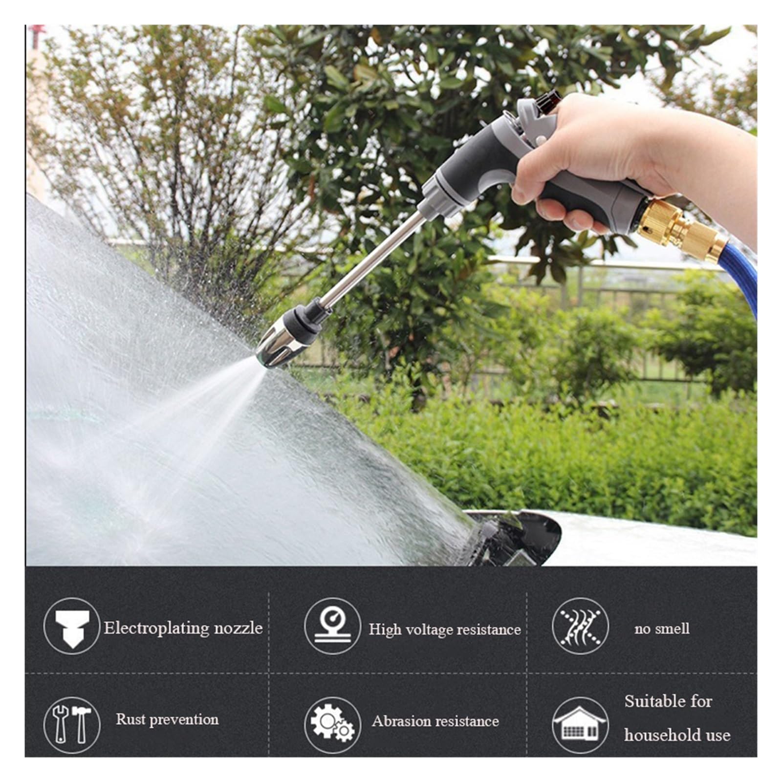 Rondelle a palo lungo a pressione multifunzionale portatile Pistola Irrigatore da giardino Pistola ad acqua pesante ad alta pressione Irrigazione for irrigazione