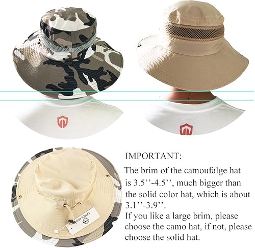 Miniatura 7 de CAMOLAND Sombrero de pesca para hombre, sombrero de ala ancha y grande con protección UV al aire libre