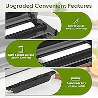 Vista 4 de 85Kpa Food Vacuum Sealer with Digital Timer, Built-in Cutter, and Storage Box