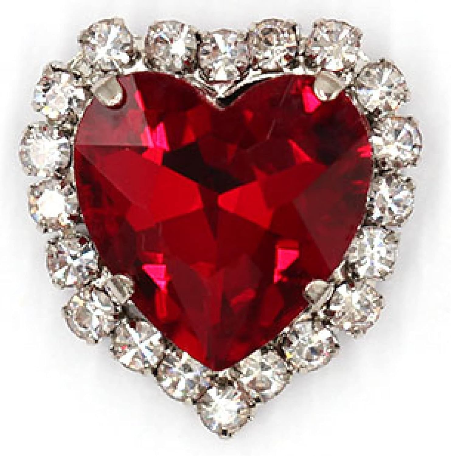 Strass en verre cœur rouge 18mm diamant mercerie griffe à coudre vêtement