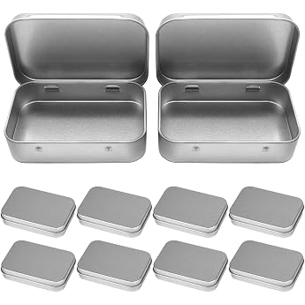 zocone pack of 10 metal jars tin box with lid mini box organizer metal box mini storage box black metal tins with lids for home sweets small items 95 x 60 x 21 mm
