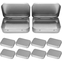 ZOCONE 10 pcs metal cans tin can with lid minibox organizer metal box mini storage box black metal cans with lid for home sweets small items 95x60x21mm