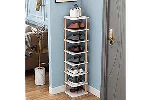 Vertical Shoe Shelf:LUCKNOCK 8 Tiers,Narrow Space Saving Shoe Rack