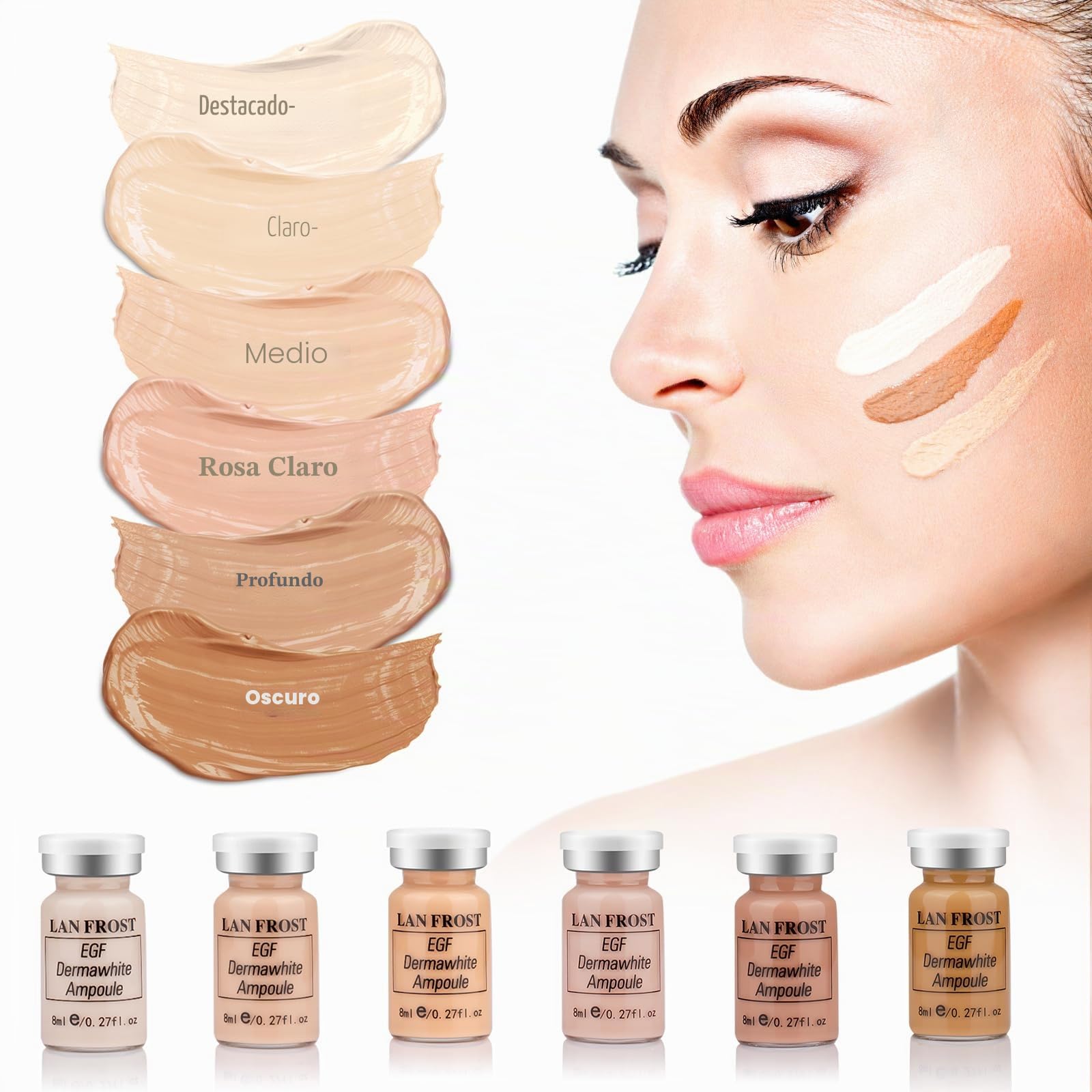 BB Pigment Glow Serum Starter Kit de base de ácido hialurónico, kit de cuidado de la piel, 8 ml, 12 piezas combinadas con niacinamida y péptidos para iluminar el tono de la piel, base | 8 ml, 12 unidades, combinadas con niacinamida y péptidos para aclarar