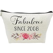 18th Birthday Gifts for Girls, Sweet 18 Year Old Gift Makeup Bag, 18 Birthday Gift Makeup Bags for Her, Sister, Friend, Daughter, Teen Girl Gifts Makeup travel Bag, Cosmetic Bag, Fabulous Since 2008