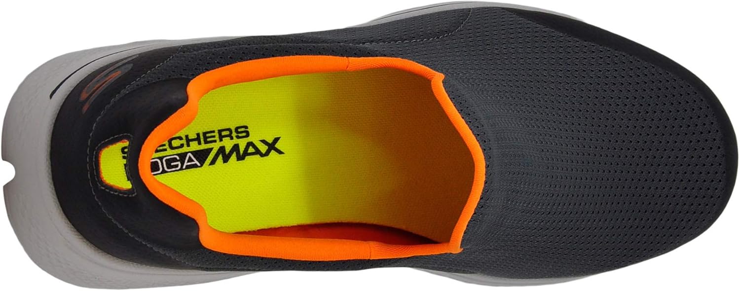 Skechers Men's Gowalk 4 Incredible-Athletic Slip-on Casual Loafer Walking Shoe 10 Charcoal/Orange