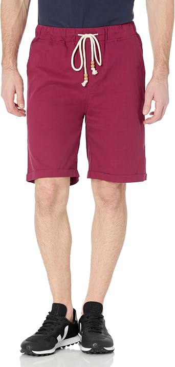 Janmid Mens Linen Shorts Casual Drawstring Summer Beach Shorts for Men