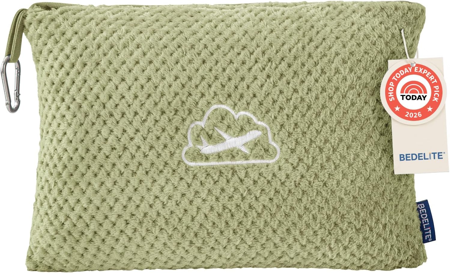 BEDELITE Travel Blanket with Bag, Jacquard Fleece Blanket 65"x40", Sage