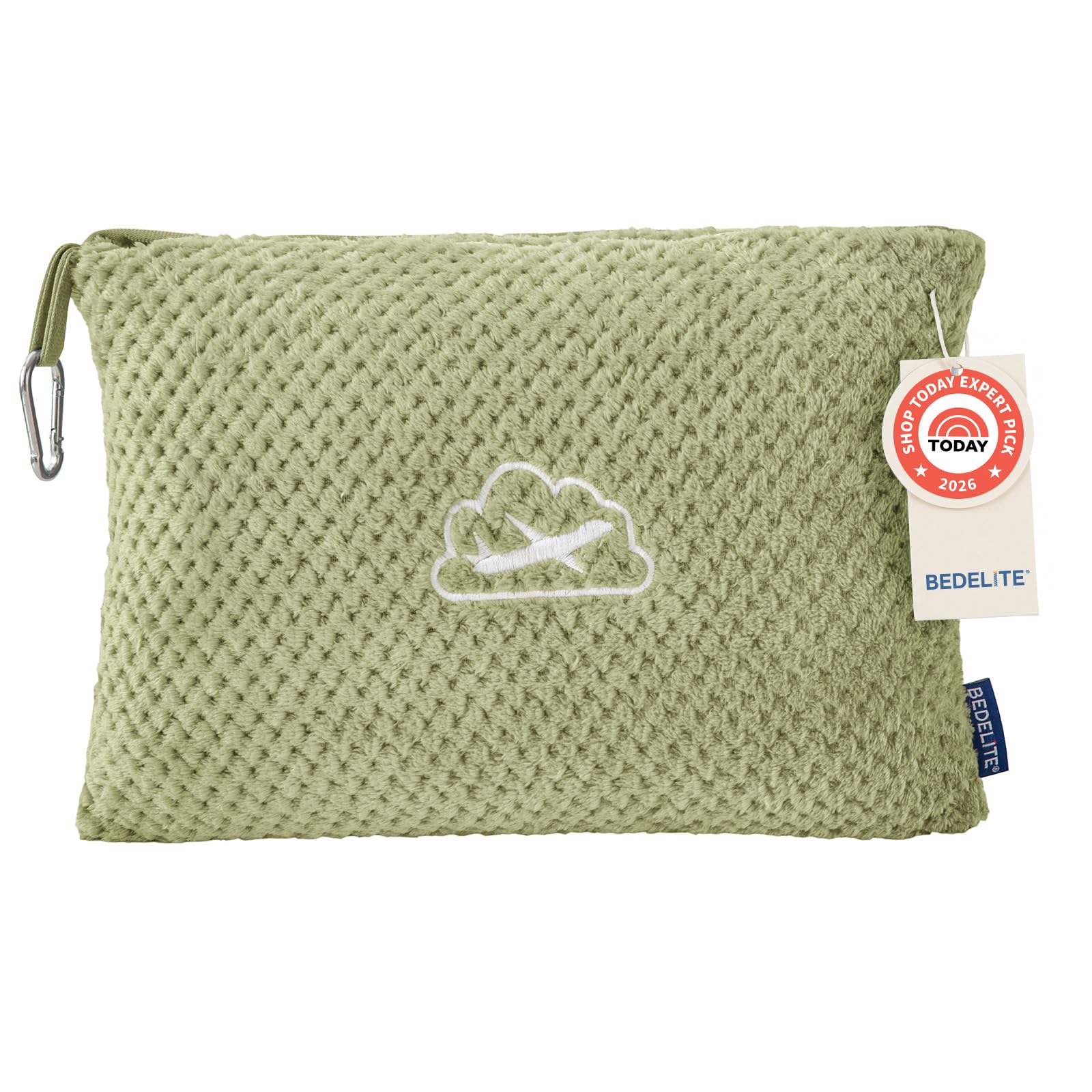BEDELITE Travel Blanket with Bag, Jacquard Fleece Blanket 65"x40", Sage