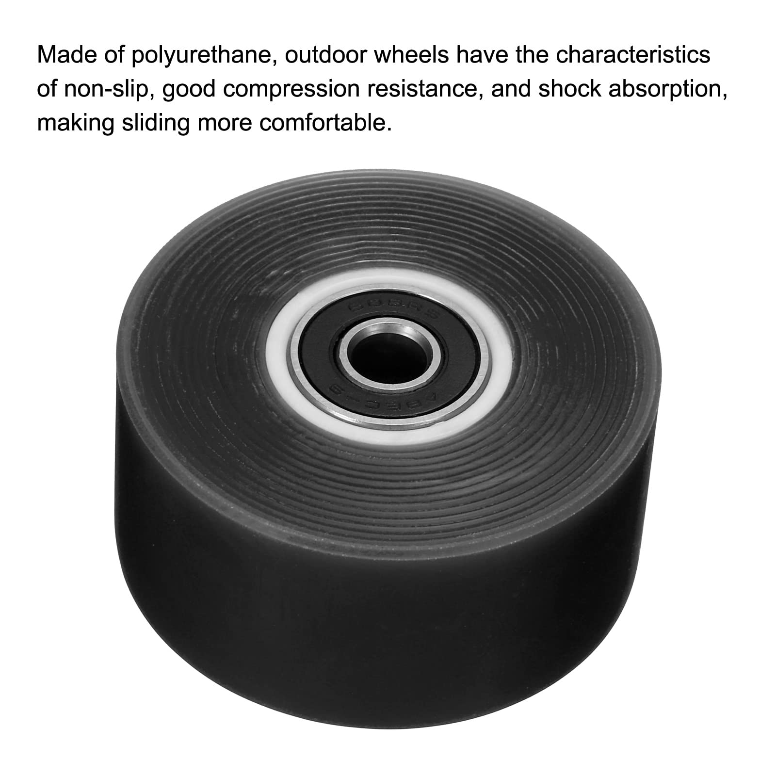 PATIKIL Roues de patins à roulettes avec roulements 82 A pour skateboard à double rangée, intérieur ou extérieur