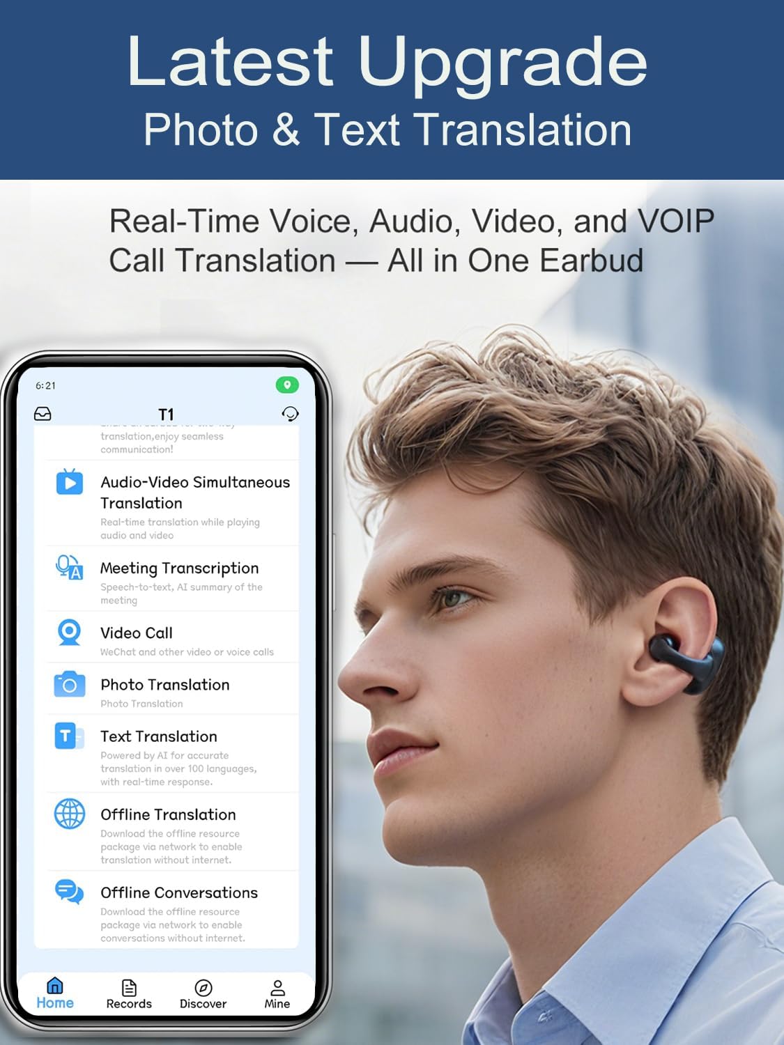 iTour Z50S Pro Max Translation Earbuds, Real Time Two-Way Translator Earbuds 127 Languages, Voice & Video Call Translator Headphones, Online & Offilne Language Translation Device for Travel & Business - Image 8