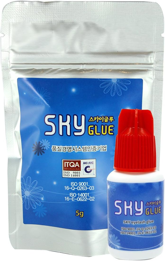 Sky Lash Professional Grade Lash Glue, 1~3 Second Drying, Retention 7 weeks/ 5 g Semi Permanent Eyelash Extension Glue