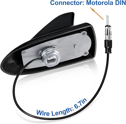 Miniatura 2 de Eightwood Shark Fin - Antena de radio FM para automóvil, reemplazo universal de antena de montaje en techo para vehículo, automóvil, camión,