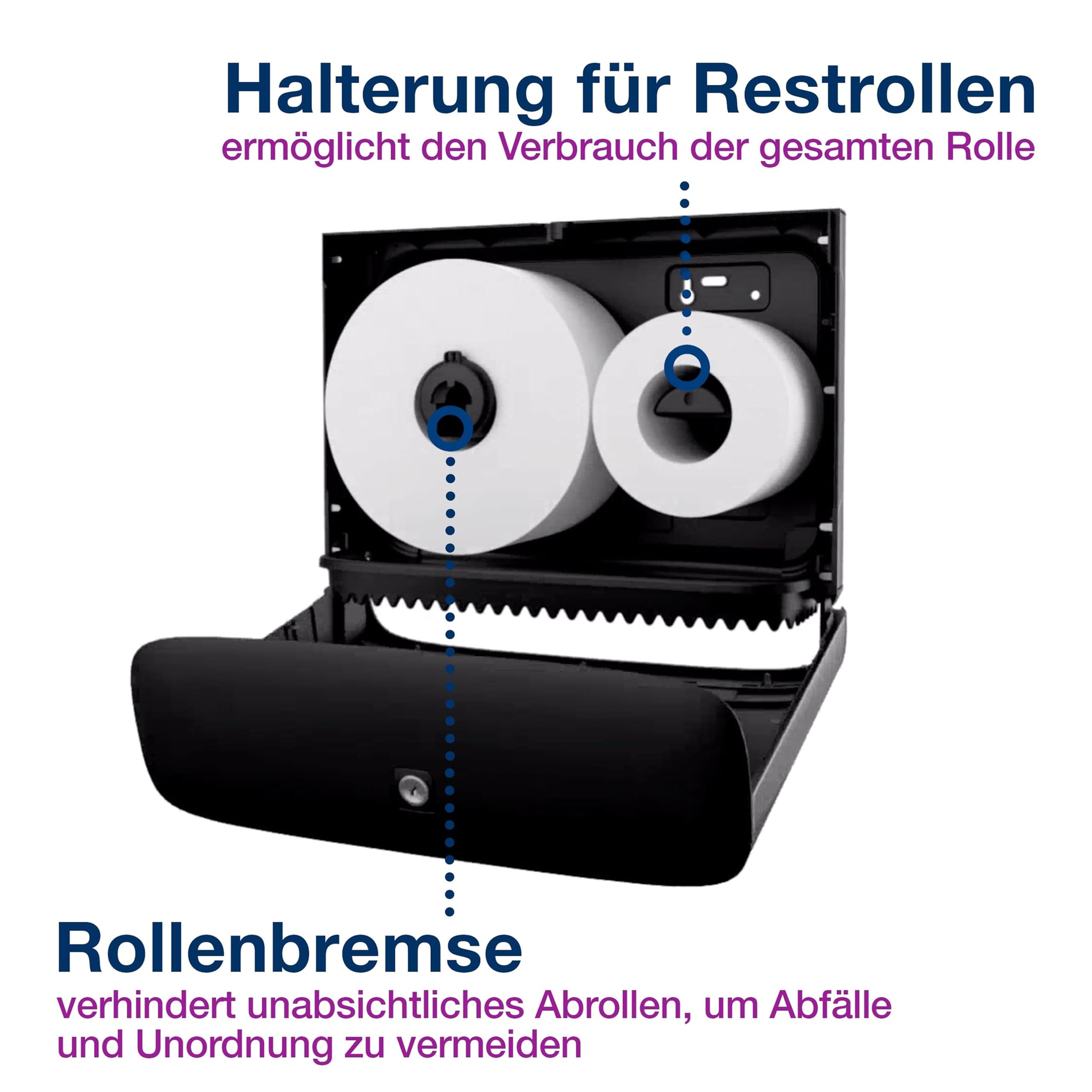 Tork Spender für Mini Jumbo Toilettenpapier Edelstahl T2, Geschlossen, Image Linie, 460006