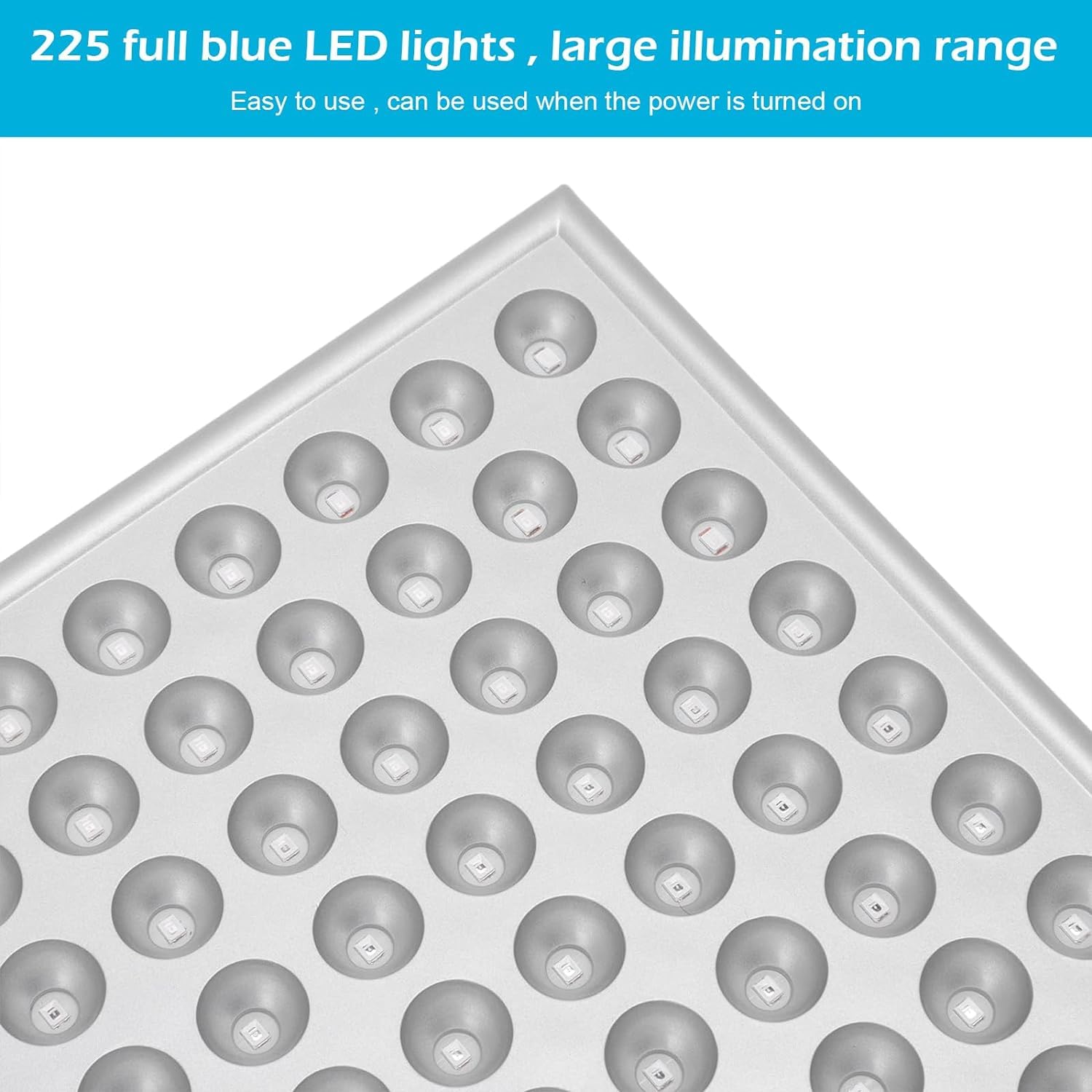 Lampe Bronzage à Maison, Face 45w Face et Corps Solaire avec Un Crochet à Bague Suspendue et Un Bandeau, 460 Nm Lampe Bleue ComplèTe LED Tanning Luminateur avec 225pcs LEDs