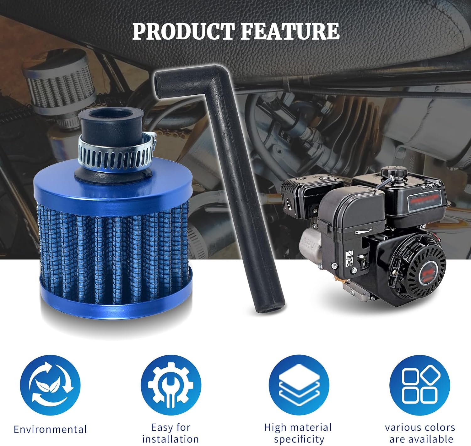 Predator 212cc 196cc Cylinder Head Cover Blue Air filter for CT200U CT200U-EX Mini Bike Go kart MB200 BAJA Warrior,For Honda GX160 GX200 168F 5.5/6.5HP Engine