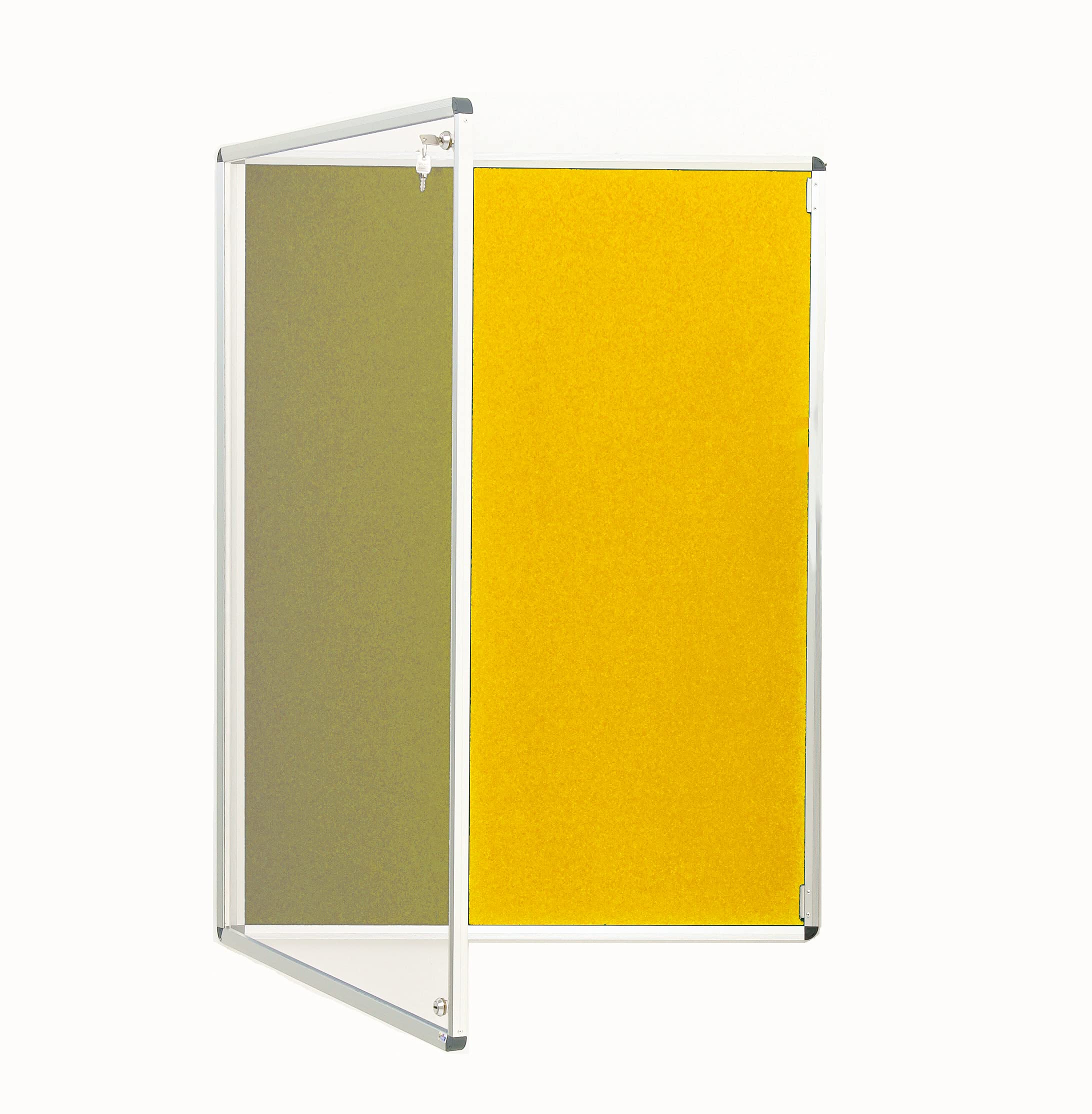 Yellow Fully Fire Retardant Lockable Notice Board [2 Locks] - Tamperproof Display Board [14 Colours] [6 Sizes] — image 1