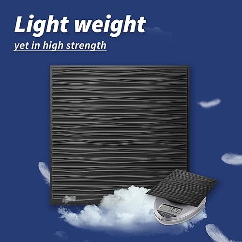 Miniatura 7 de Art3dwallpanels Panel de pared 3D de 24 x 24 pulgadas para decoración de pared interior, paquete de 12 azulejos de techo resistentes al fuego, PVC