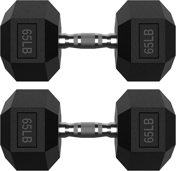 HANDBODE Hex Dumbbell Set 2.5-400 lb, Rubber Encased Exercise & Fitness Dumbbells, Weights Dumbbells Set of 2, Hand Weight for Strength Training