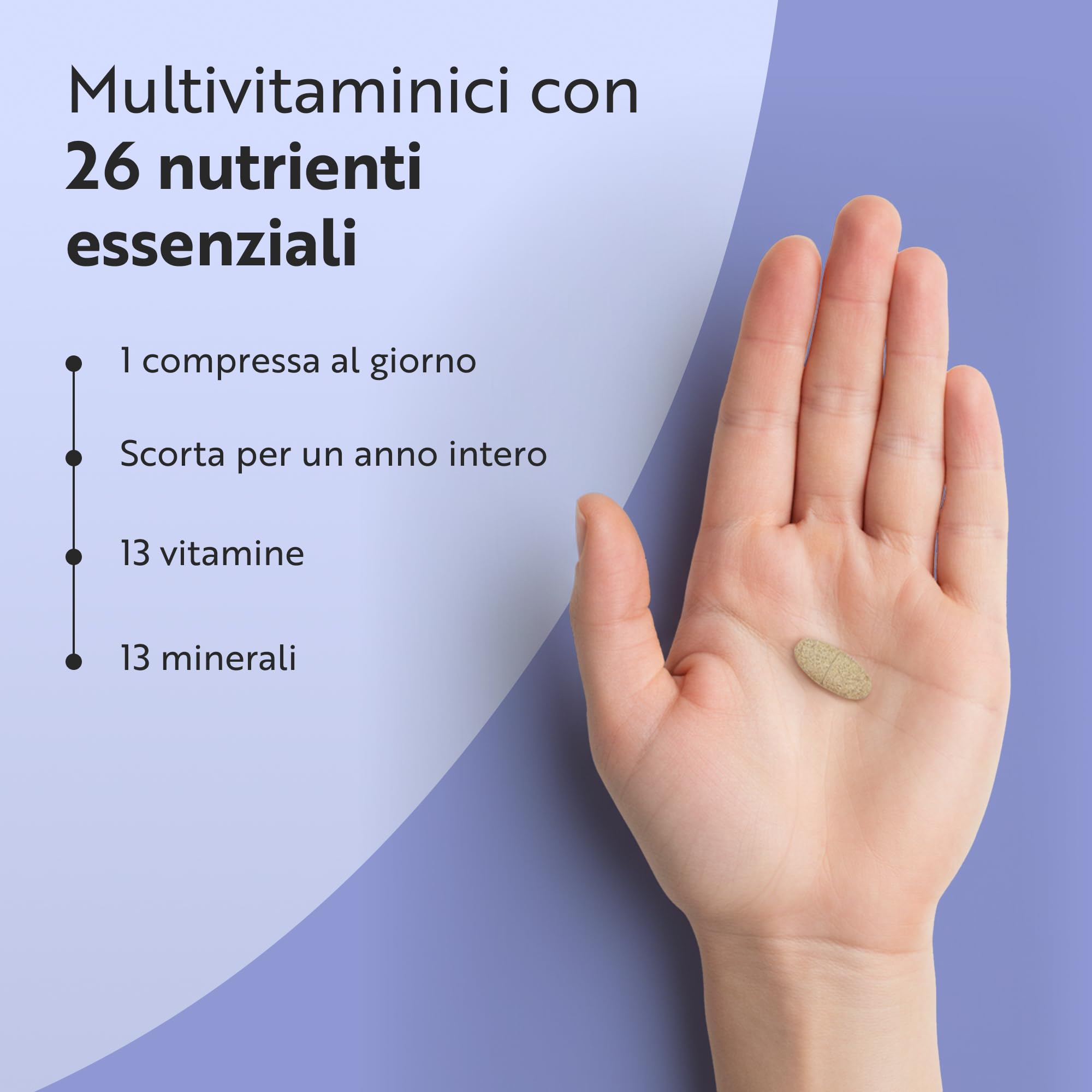 Nutravita Multivitaminico Completo - 365 Compresse Vegane, Fornitura di 1 anno - Multivitaminico Uomini & Donne - 26 Vitamine e Minerali Essenziali - Vitamine A, B, C, D, K, Zinco, Magnesio e Potassio