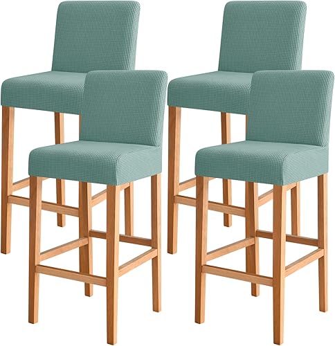 Miniatura 42 de FORCHEER - Juego de 2 fundas para taburete de bar con respaldos, aspecto de cuero, para taburetes de bar de respaldo corto, extraíbles y lavables (2