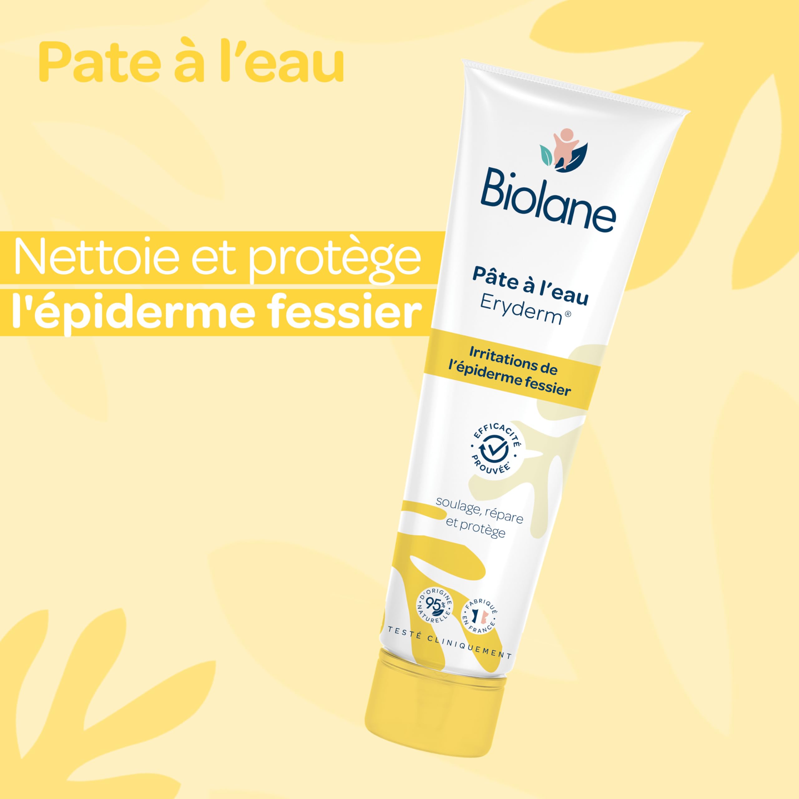BIOLANE - Eryderm Pasta Wodna - Dziecko - Nowe opakowanie - Ulga, Naprawia - Podrażnienia, Zaczerwienienia - Naskórek pośladkowy - 75ml - Wyprodukowano we Francji