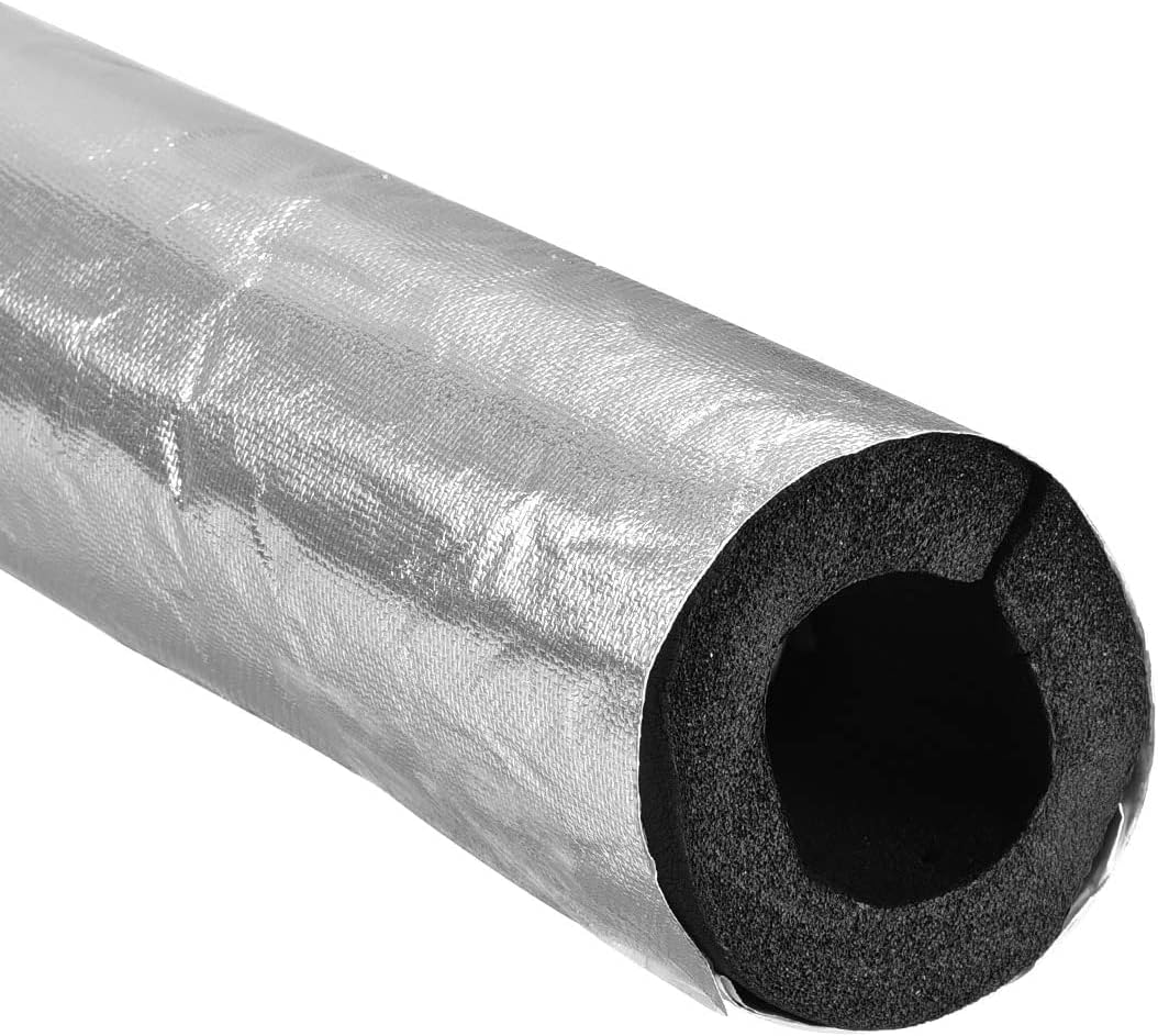XYWHPGV Self Sealing Pipe Insulation Tubing, 2.99Inch ID x 0.79Inch Thickness x 3.12Ft Long, for Cold or Hot Pipes, Rubber Foam with Aluminum Foil, Black(90e5f cecff 9d161 0b00f f69e5 c1791