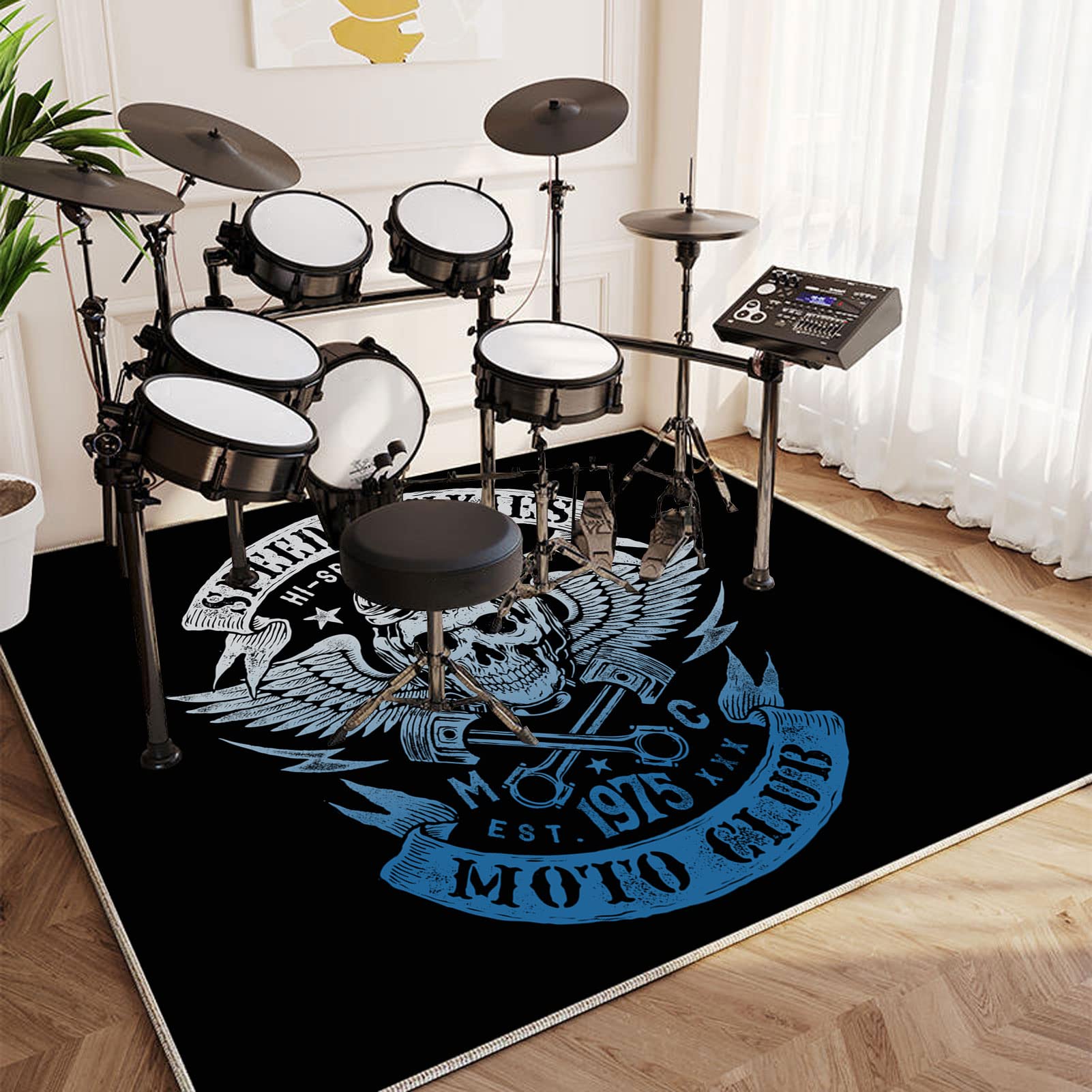 EYZO Tappeto per Batteria Tappetino per Batteria Tappetino Insonorizzato Tappeto Drum Carpet per Batterie Acustica elettroniche Rullante Snare Drum Grancassa Tappeto Antiscivolo 200 x 160 CM