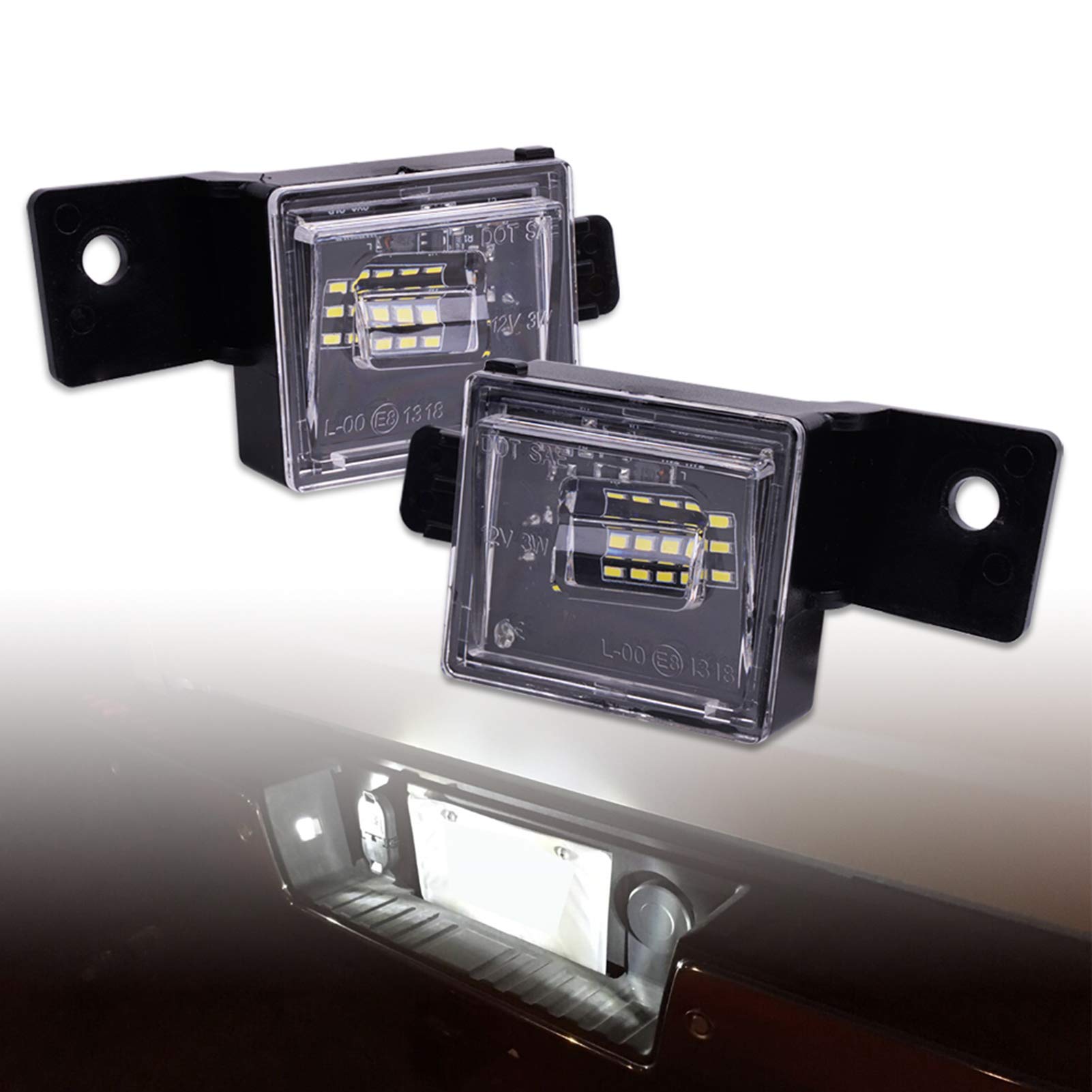 runmade 2x LED SMD License Plate Lights Bright White Compatible with Chevy 2014-2024 Silverado, Compatible with 2015-2024 GMC Sierra Canyon