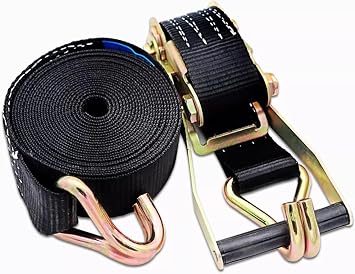 Katzowen Track Ratchet Straps for Moving and Securing Cargo, 15/12/10/8/6 M Long Tie Down Straps with J-Shape Steel Hook, Furniture/Hay Bales/Motorbikes/Loose Items Bundle Fixing10m/32.8ft