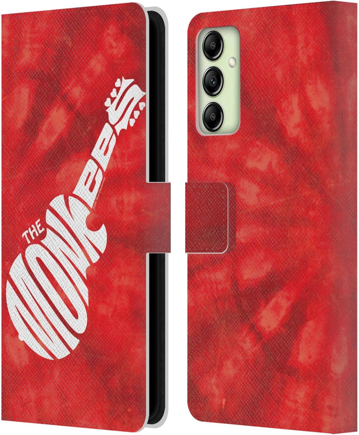 Head Case Designs Officially Licensed The Monkees Pattern in Red Graphics Leather Wallet Case Compatible with Samsung Galaxy A14 5G