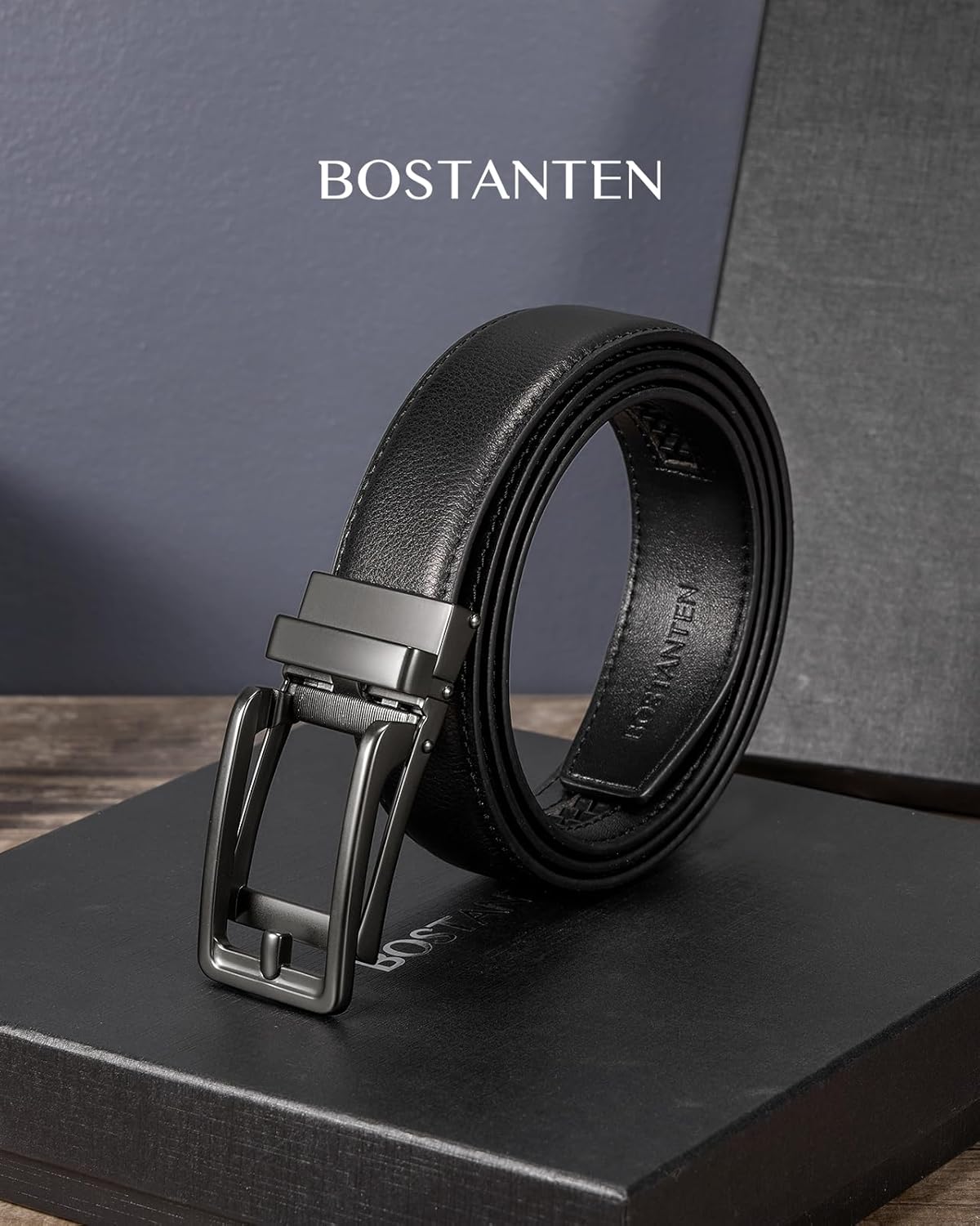 BOSTANTEN Belt Men Leather Reversible Belts for Men 1 3/8" for Casual Golf Dress Pants, Two-in-One Belt Gift - Image 5