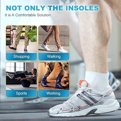 Miniatura 10 de Plantillas ortopédicas para aliviar el dolor de la fascitis plantar, plantillas ortopédicas de soporte de arco con inserciones de zapatos de control