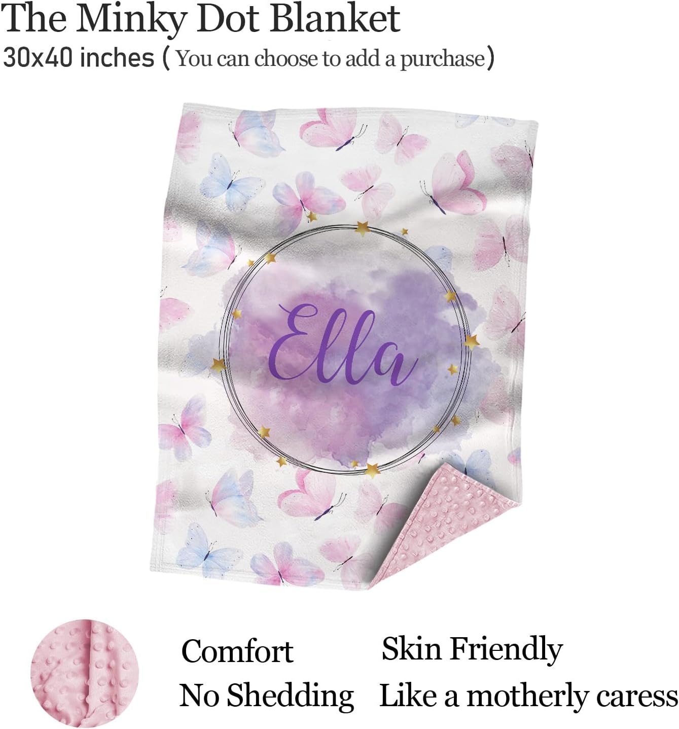 Personalized Crib Sheets with Name - Custom Baby Mattress Sheet for Girls, Colorful Butterfly Bedding Sets, Soft Infant Fits Standard Mattress