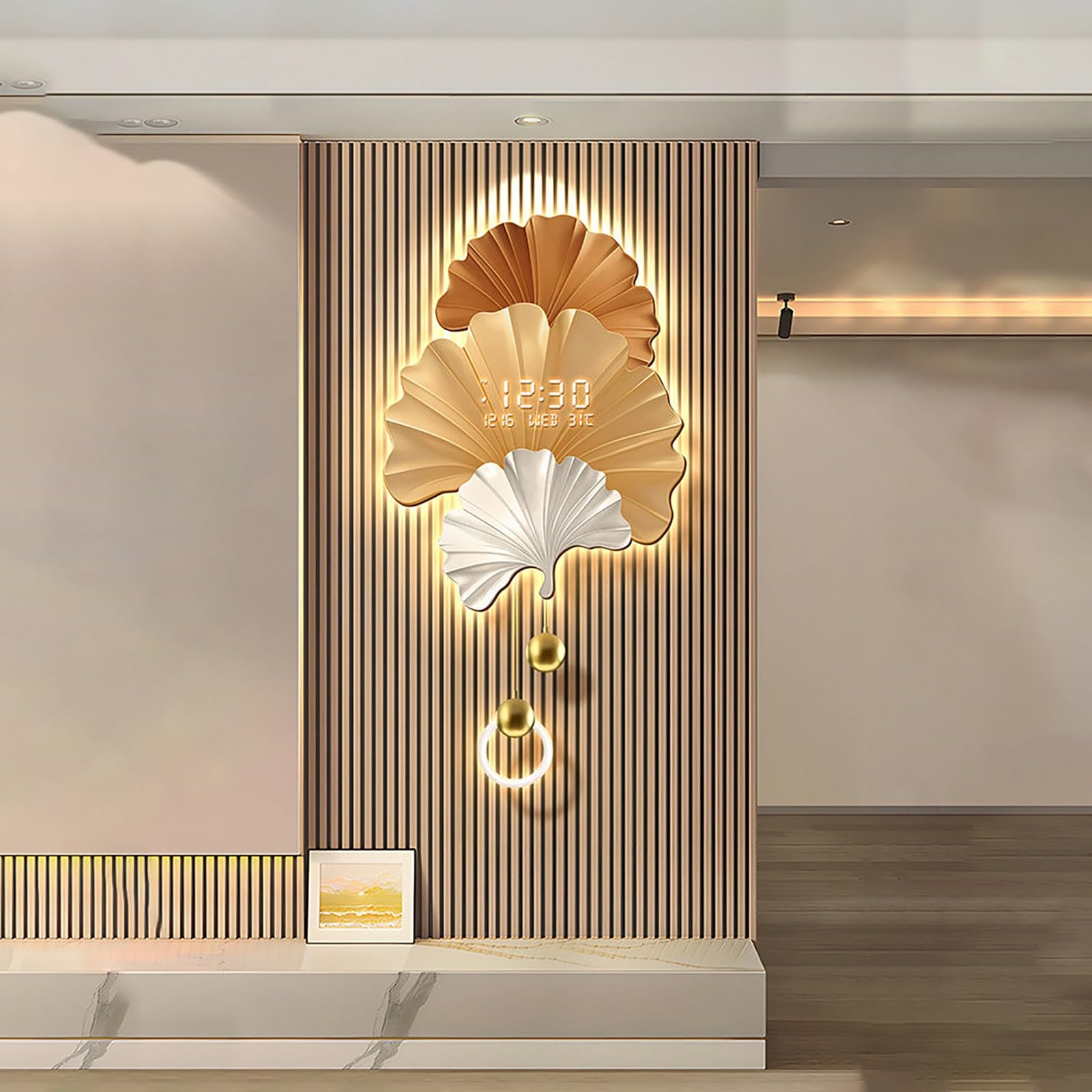 Grande horloge murale lumineuse au design créatif et moderne pour sublimer votre salon