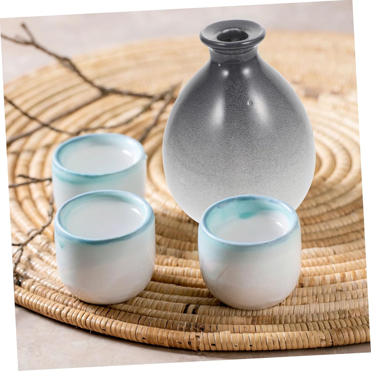 Generic Sealed Ceramic Wine Jar Cork Gradient Storage Container for Drinks Airtight Design for Kitchen Organization and Decoration Elegant Small Wine Pot