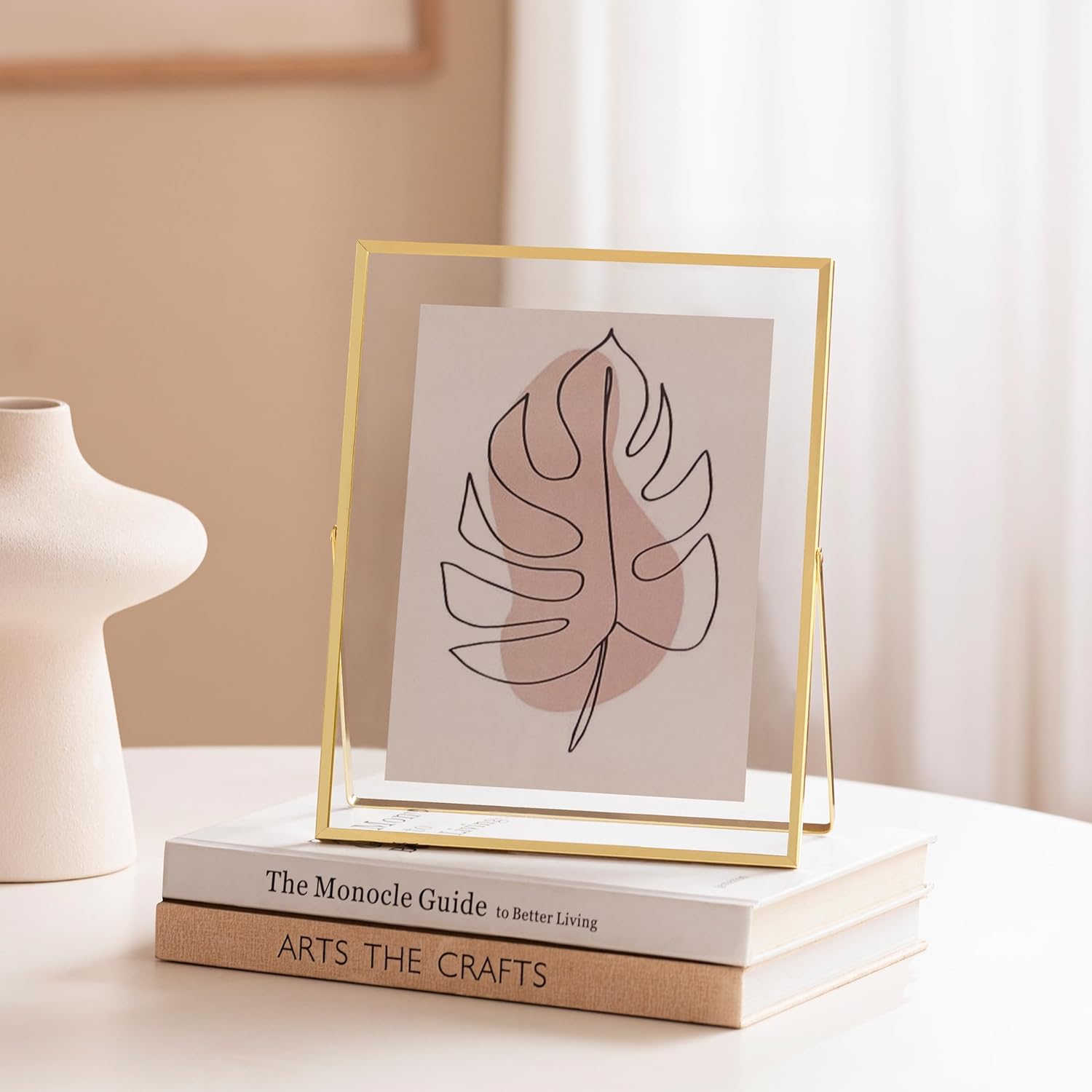 eletecpro 8x10 Metal Picture Frame Set of 2 with Real Glass Cover, Tabletop Display Photo for Multiple Size up to 8x10, Gold Floating Photo Frame for Wedding, Party, Home Decor, Vertical