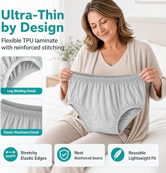 AQX Adult Leakproof Underwear for Incontinence, Plastic Pant Covers
