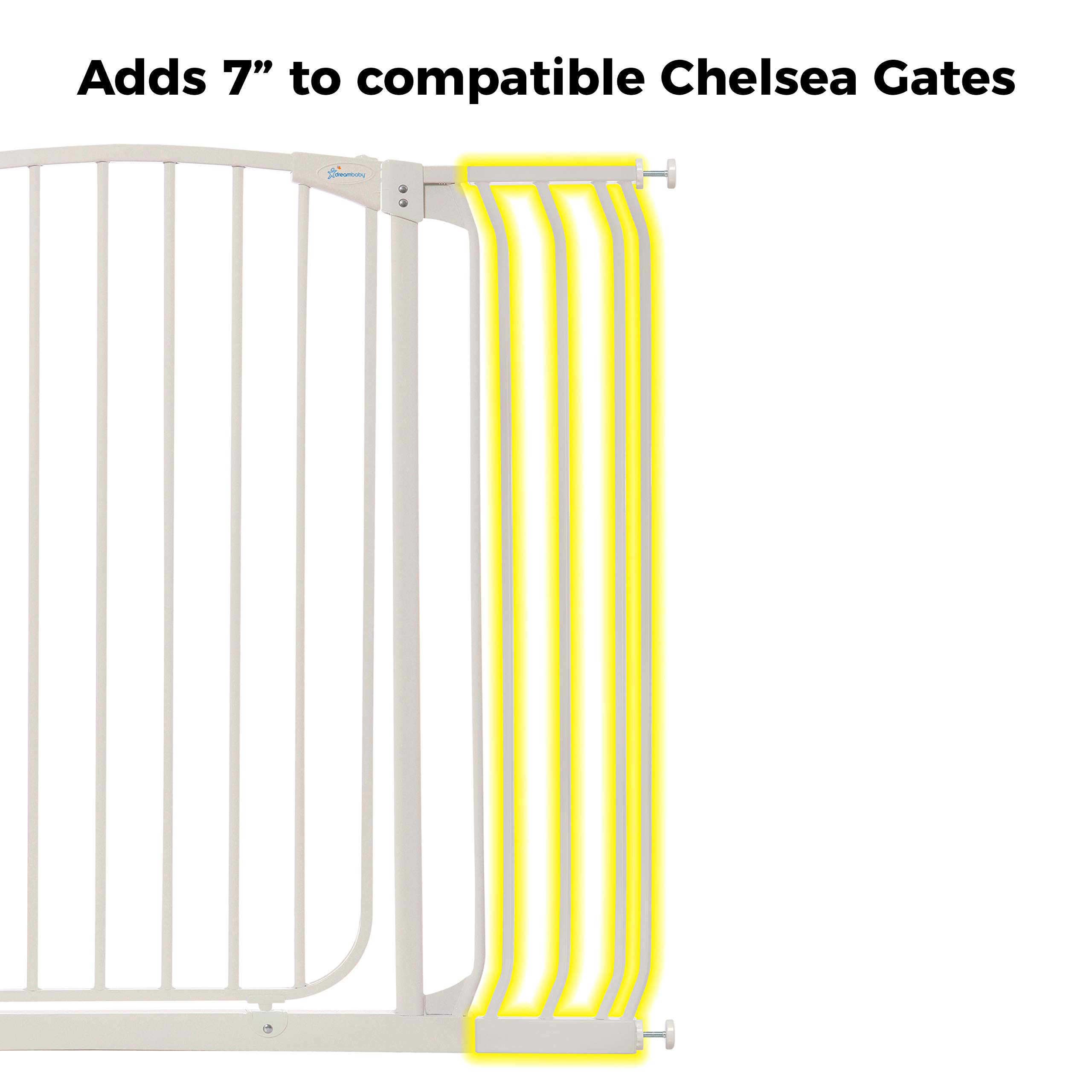 Dreambaby Chelsea Gate 18cm Wide Extension, Safety Gate Extender Kit, Fits Chelsea Gates with 1m Height - Image 2