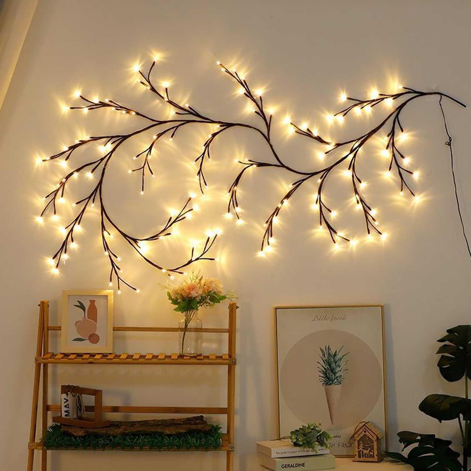 Ghopy Willow Tree Vine Lights for Room Decor, 7.55ft 144 LEDs Bendable