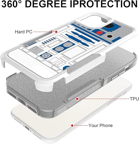 Miniatura 14 de Funda protectora híbrida de doble capa para iPhone 11 Pro Max con patrón blanco de absorción de golpes y carcasa híbrida de doble capa de silicona