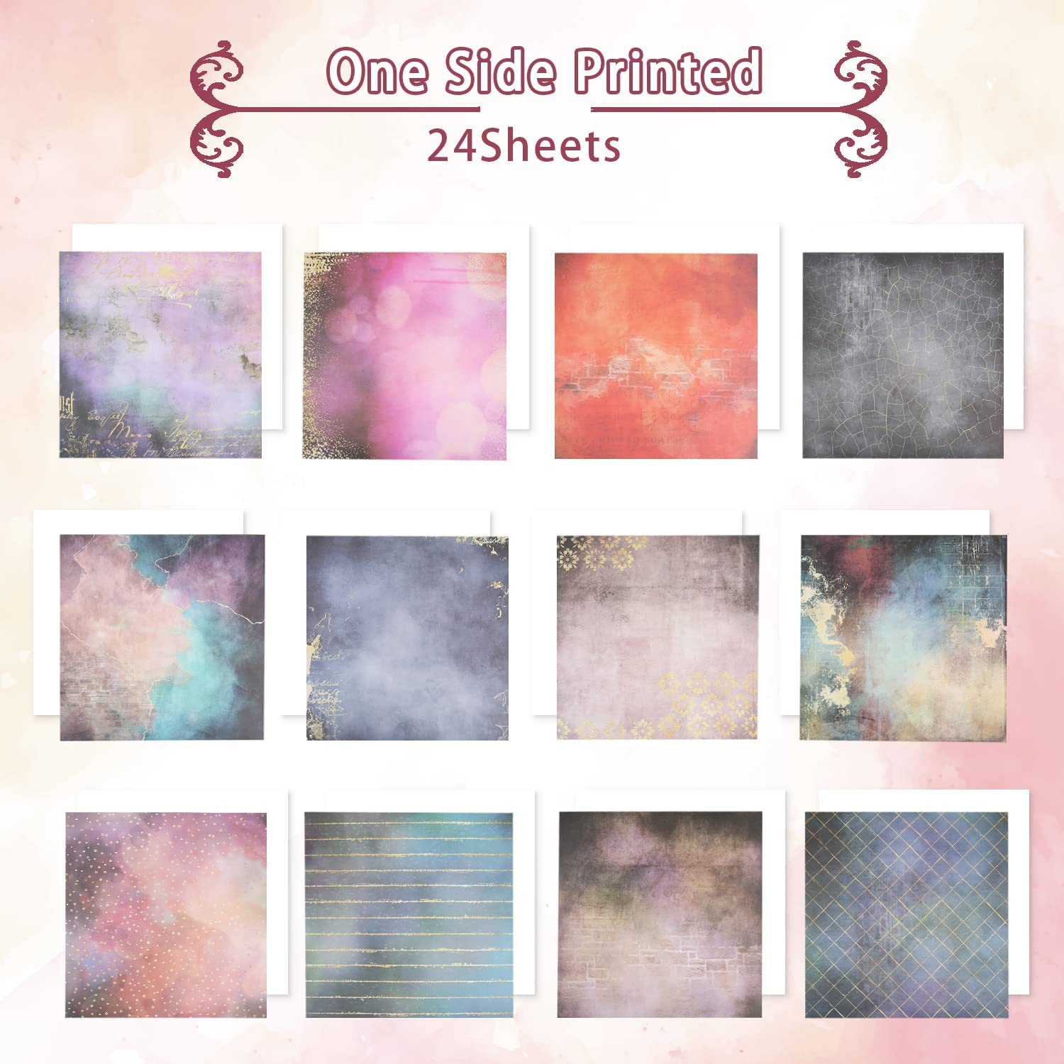 Qililandiy 24 Sheets 12x12 Inch Cardstock Paper Pad – Single-Sided Decorative Paper For Scrapbooking & Crafts - View #6