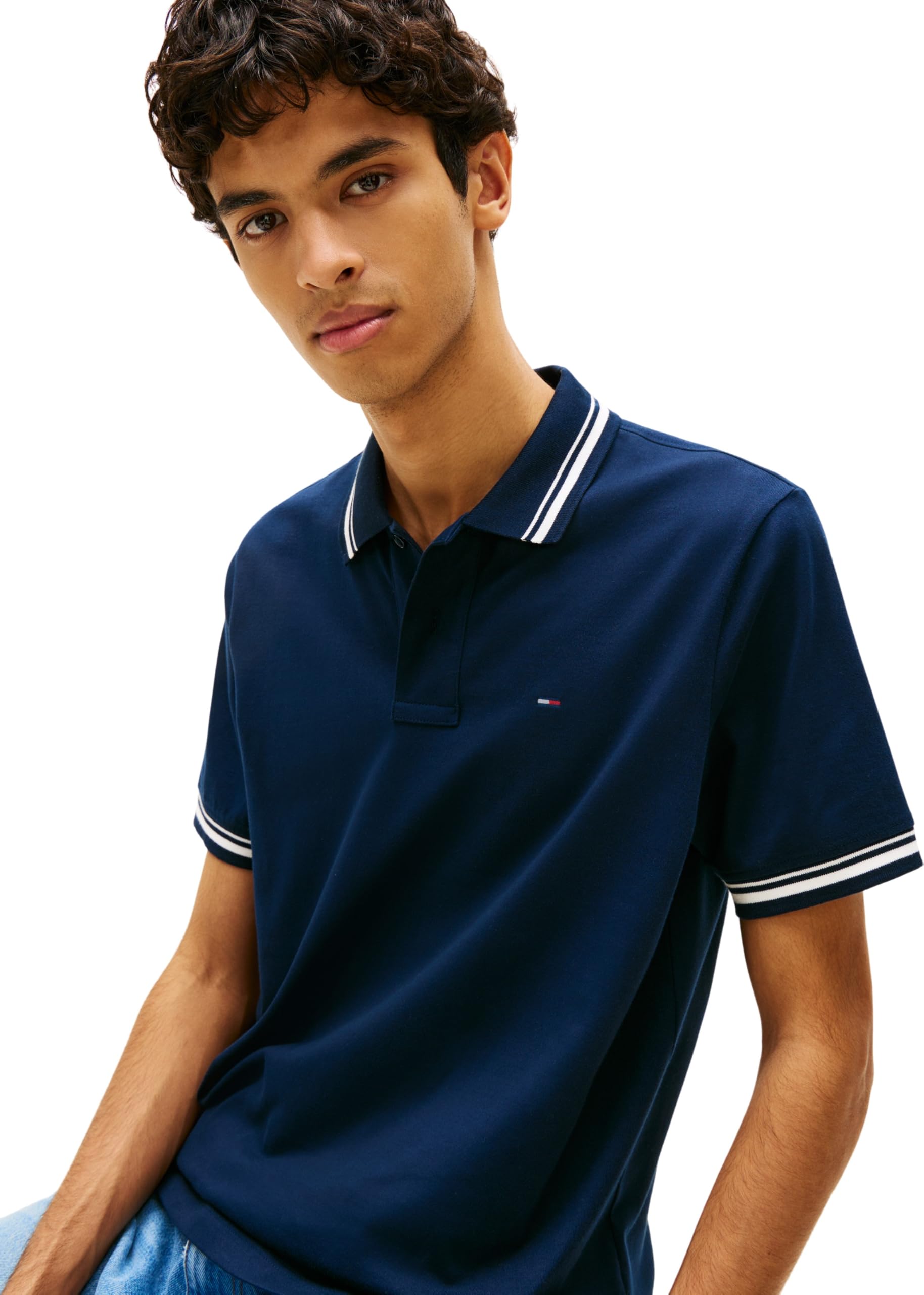 Tommy Jeans Tjm Reg Tipped Polo Ext Dm0dm22700 Polo S/S Uomo (Pacco da 1)