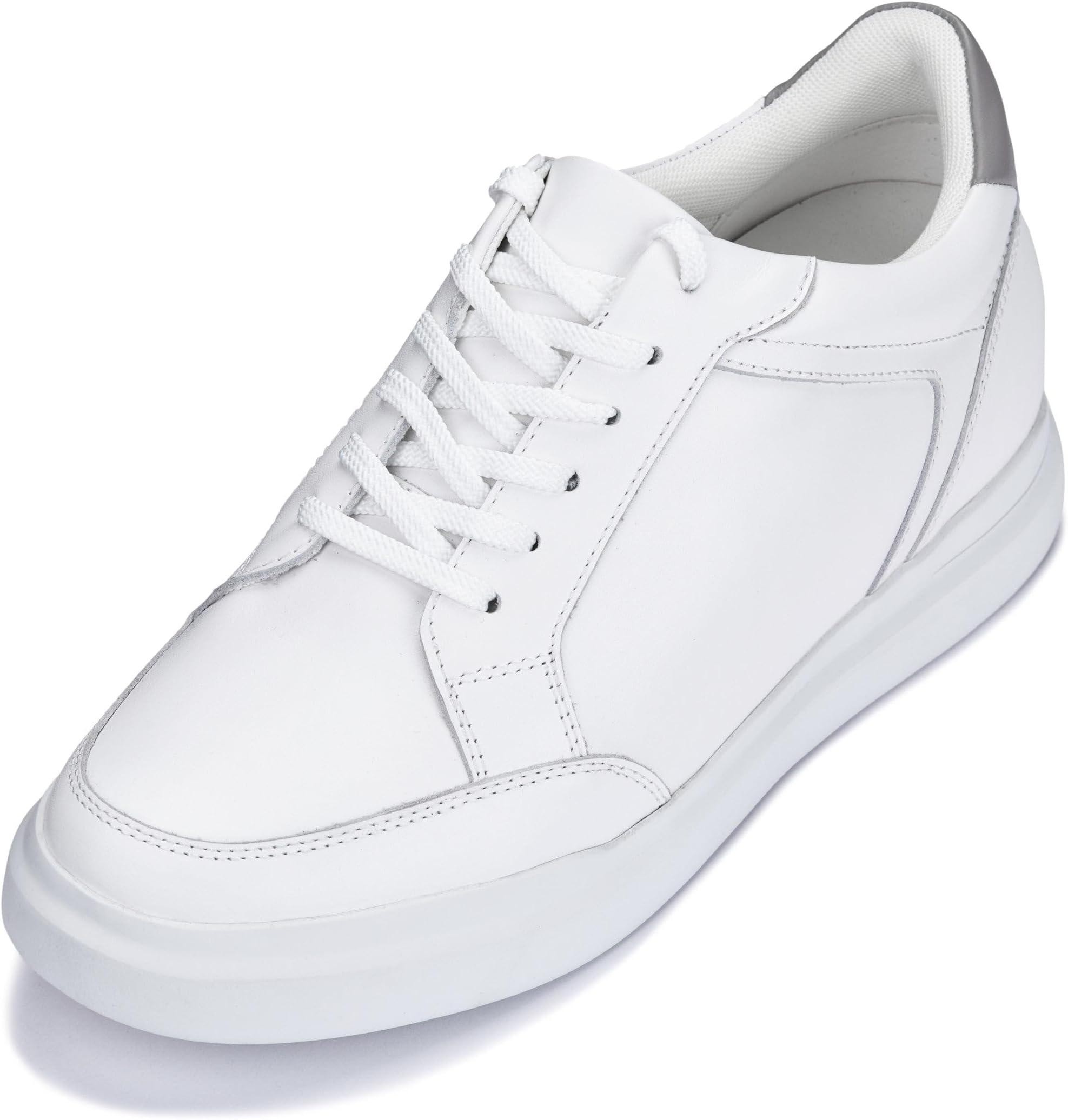 Men's Invisible Height Increasing Elevator Shoes - Lightweight Lace-up Casual Sneakers - 2.6 Inches Taller