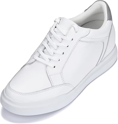 CALTO Mens Invisible Height Increasing Elevator Shoes - Lightweight Lace-up Casual Sneakers - 2.6 Inches Taller