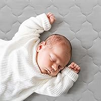 Vista 5 de Protector de colchón impermeable Pack and Play (solo funda) 39 x 27 pulgadas, compatible con Graco Pack and Play & Dream On Me & Pamo Babe, tela