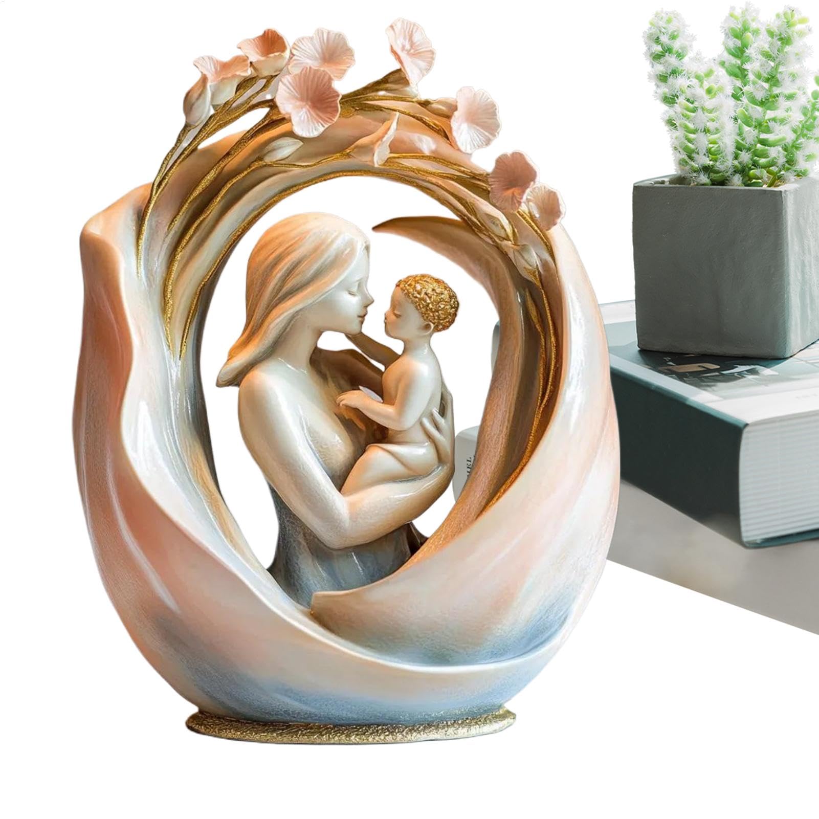 Statue fête des mères : décoration de table créative en résine pour salon et mur d'intérieur