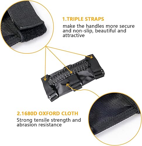 Miniatura 5 de Paquete de 2 asas de agarre para UTV, asas de agarre para rollos de 1.5 a 2 pulgadas para Honda, Teryx, Can-Am, UTV RZR ATV Polaris Ranger RZR XP900