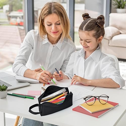 Miniatura 8 de Estuche para lápices, bolsa de gran capacidad, bolsa organizadora de artículos de papelería para oficina, universidad, escuela, bolsa de cosméticos