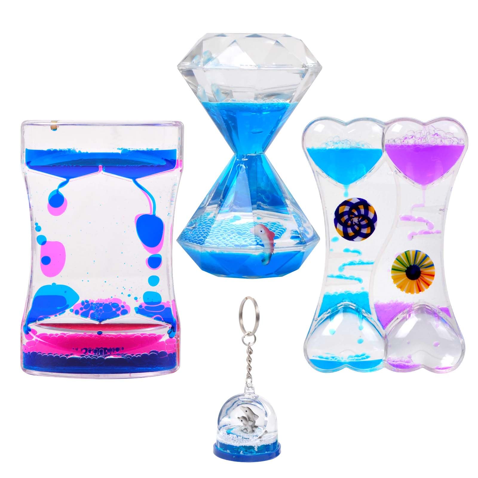 Sensory Liquid Motion Bubble Timer for Relaxation, 4PCS Hourglass Toy ...